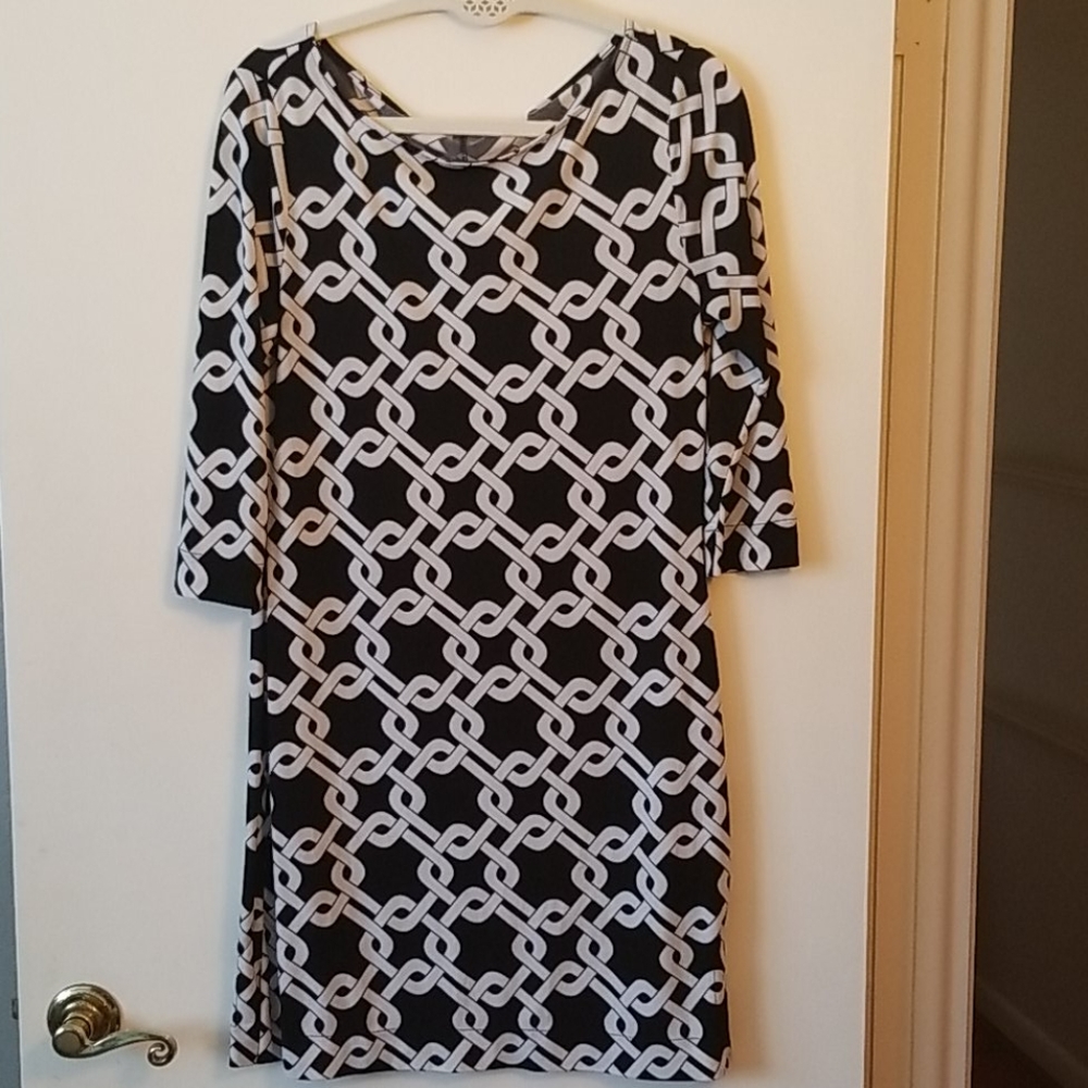 Printed Boat Neck Dress